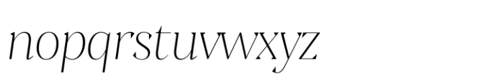 Clarinette Display Ultra Light Italic Font LOWERCASE