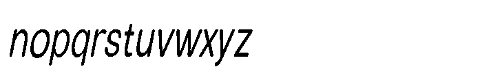 Clario Extra Condensed Italic Font LOWERCASE