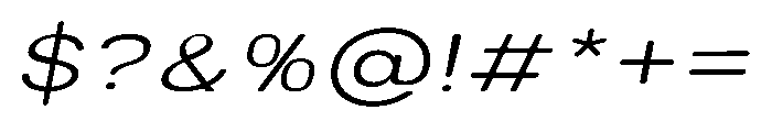 Clario Extra Light Expanded Italic Font OTHER CHARS