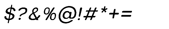 Clario Italic Font OTHER CHARS