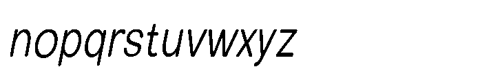 Clario Light Condensed Italic Font LOWERCASE