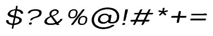Clario Light Expanded Italic Font OTHER CHARS