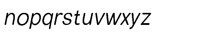 Clario Light Semi Condensed Italic Font LOWERCASE