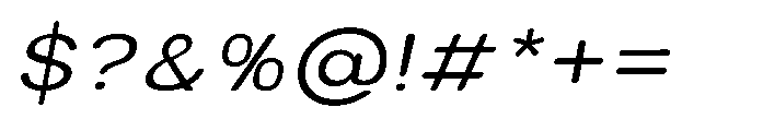 Clario Light Semi Expanded Italic Font OTHER CHARS