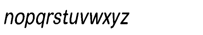 Clario Medium Condensed Italic Font LOWERCASE