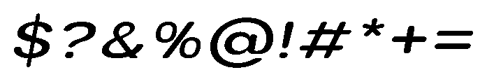 Clario Medium Expanded Italic Font OTHER CHARS
