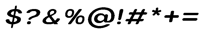 Clario Semi Bold Expanded Italic Font OTHER CHARS