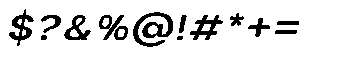 Clario Semi Bold Semi Expanded Italic Font OTHER CHARS