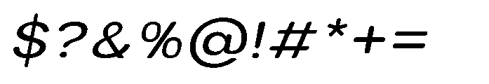 Clario Semi Expanded Italic Font OTHER CHARS