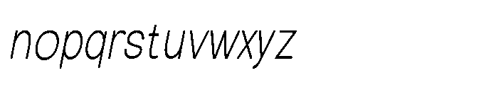 Clario Thin Condensed Italic Font LOWERCASE