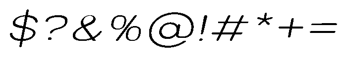 Clario Thin Expanded Italic Font OTHER CHARS