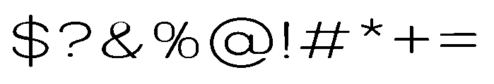 Clario Thin Expanded Font OTHER CHARS