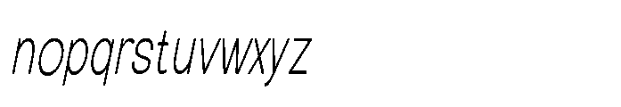 Clario Thin Extra Condensed Italic Font LOWERCASE