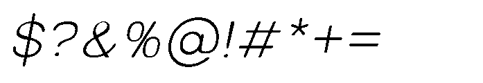 Clario Thin Italic Font OTHER CHARS