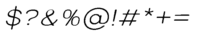 Clario Thin Semi Expanded Italic Font OTHER CHARS