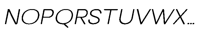 Clario Thin Semi Expanded Italic Font UPPERCASE