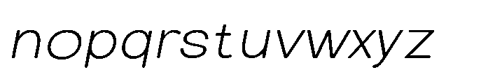 Clario Thin Semi Expanded Italic Font LOWERCASE