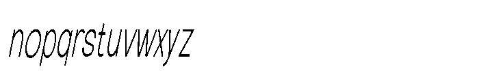 Clario Thin Ultra Condensed Italic Font LOWERCASE