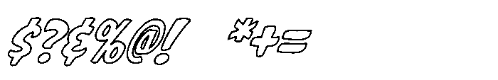 Clash Of Titans Outline Italic Font OTHER CHARS