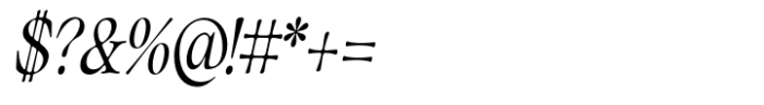 Classicel Serif Condensed Italic Font OTHER CHARS