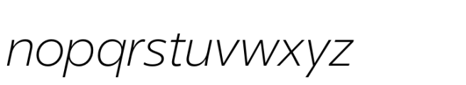 Clear Pro Thin Italic Font LOWERCASE