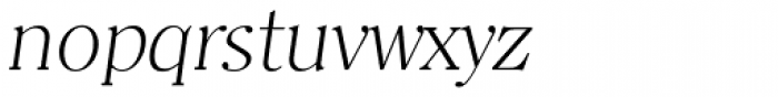 Clearface TS ExtraLight Italic Font LOWERCASE