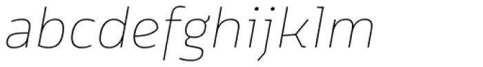 Cline Sans Thin Italic Font LOWERCASE
