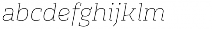 Cline Slab Thin Italic Font LOWERCASE