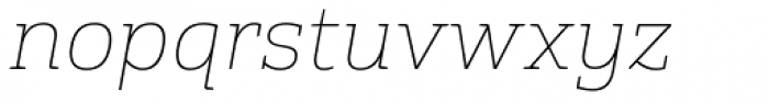 Cline Slab Thin Italic Font LOWERCASE