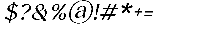 Clony Italic Font OTHER CHARS