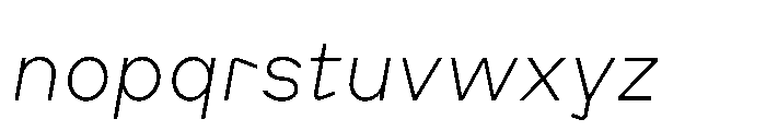 Cluster Edge Thin Italic Font LOWERCASE