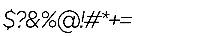 Cluster Edge Tight Extralight Italic Font OTHER CHARS