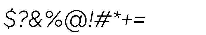 Cluster Extralight Italic Font OTHER CHARS