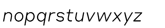 Cluster Extralight Italic Font LOWERCASE