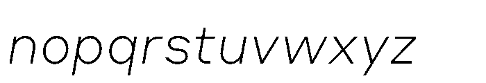 Cluster Thin Italic Font LOWERCASE