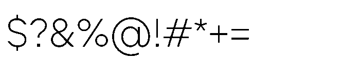 Cluster Thin Font OTHER CHARS
