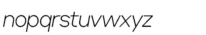 Cluster Tight Thin Italic Font LOWERCASE