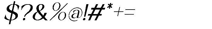Clusty Italic Font OTHER CHARS