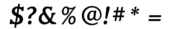 Claremont Medium Italic Font OTHER CHARS