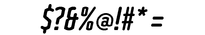 Clicker Compressed Bold Italic Font OTHER CHARS