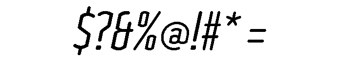 Clicker Compressed Book Italic Font OTHER CHARS