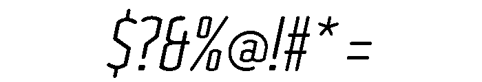 Clicker Compressed Light Italic Font OTHER CHARS
