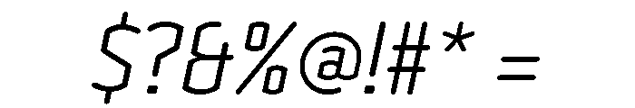 Clicker Condensed Light Italic Font OTHER CHARS