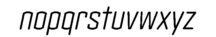 Clicker Condensed Light Italic Font LOWERCASE