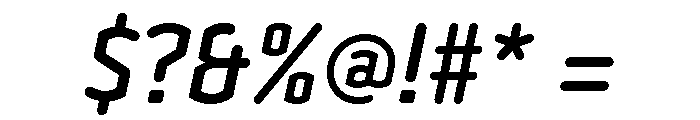 Clicker Condensed Semi Bold Italic Font OTHER CHARS