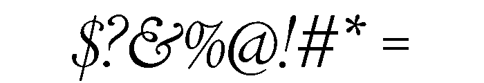 Cloister Light Italic Font OTHER CHARS