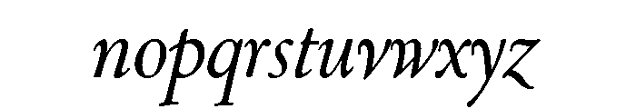 Cloister Regular Italic Font LOWERCASE