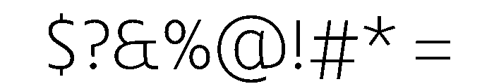 Comma Sans Thin Font OTHER CHARS