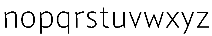 Comma Sans Thin Font LOWERCASE