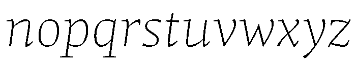 Comma Serif Hairline Italic Font LOWERCASE